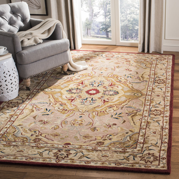 Charlton Home Tingley HandTufted Wool Gold/Ivory Area Rug Wayfair